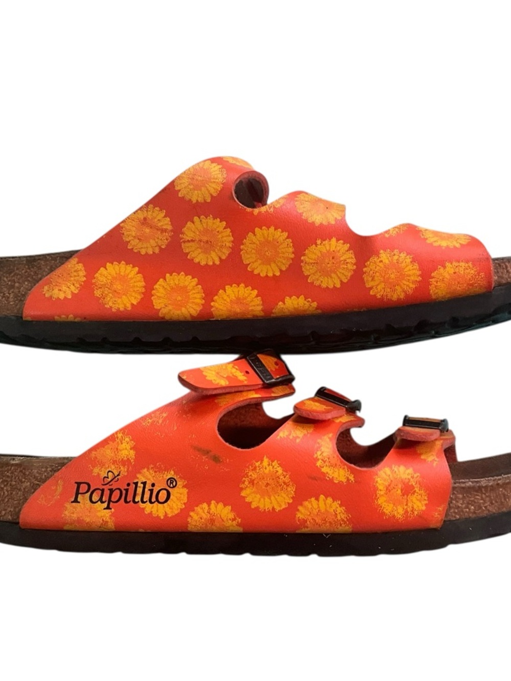 Y2K BIrkenstock Papillo Sunflower Print Sandals - Picture 3 of 7